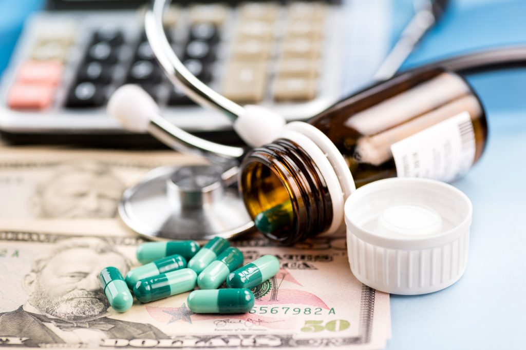 Healthcare costs concept and dollars